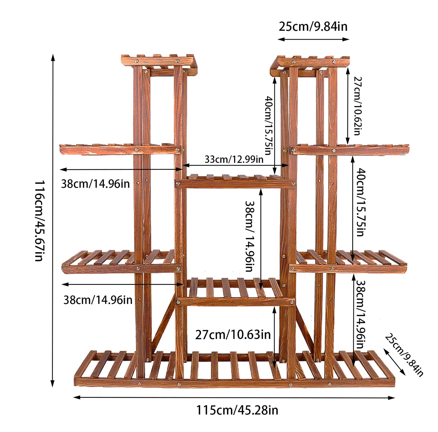 Wooden Plant Shelf Multi Tier Flower Pot Stand Indoor Outdoor Display
