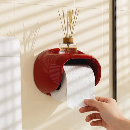 Wall Mounted Toilet Paper Holder No Drill Waterproof Storage Box