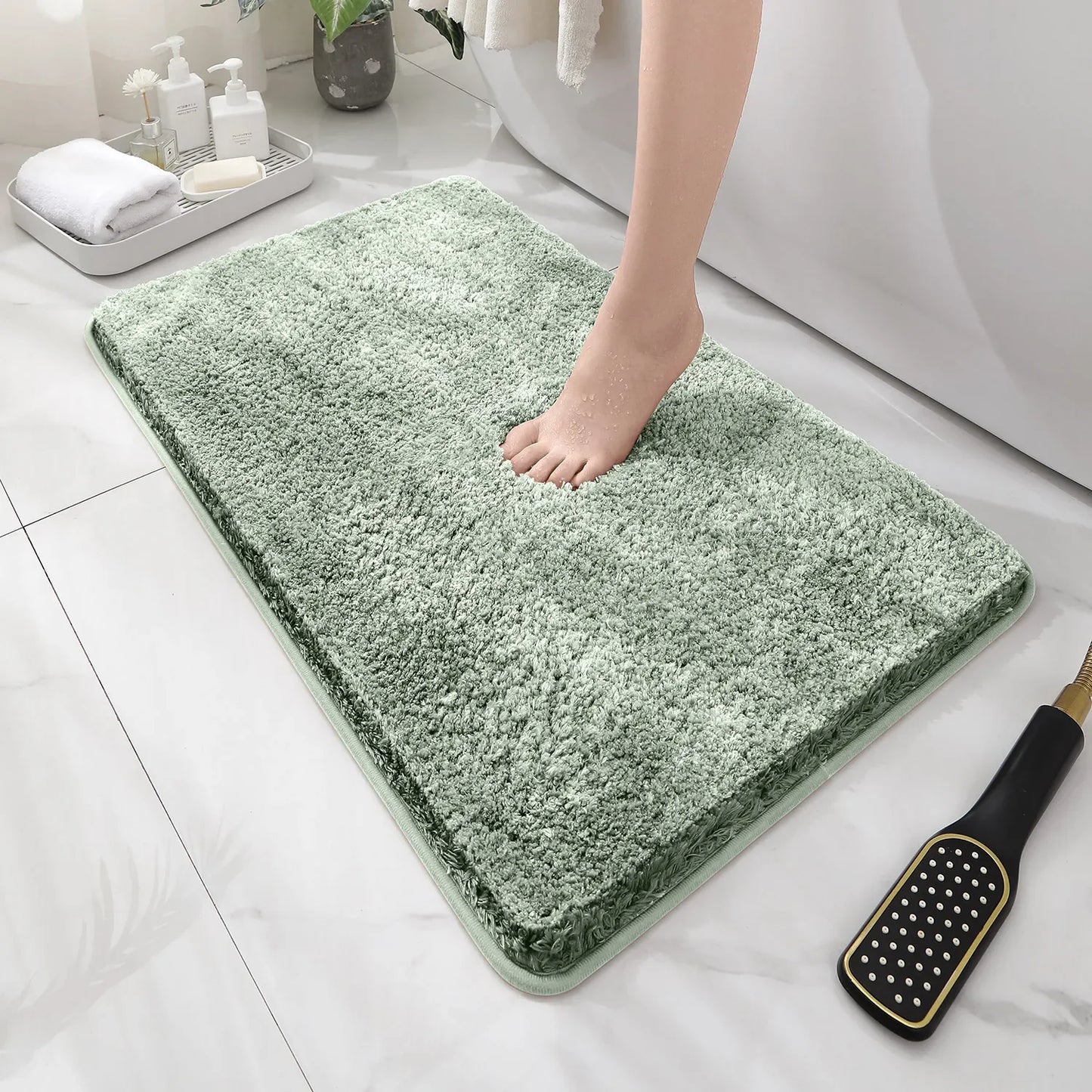 Plush Anti-Slip Bathroom Floor Mat Soft Absorbent Bath Mat Home Decor