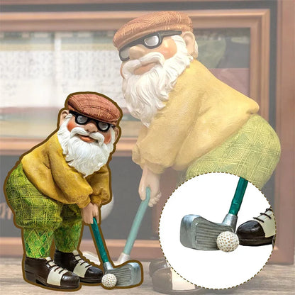 Resin Golf Gnome Garden Ornament Waterproof Outdoor Patio Yard Decor