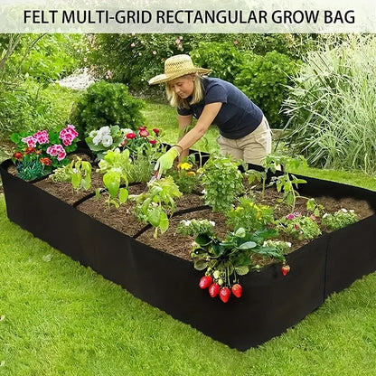 Extra Large Raised Garden Bed 8 Grid Rectangular Weather Resistant