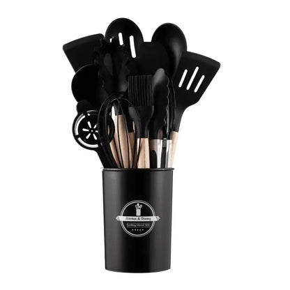 Silicone Utensil Set 14 Piece Cooking Tools with Storage Holder