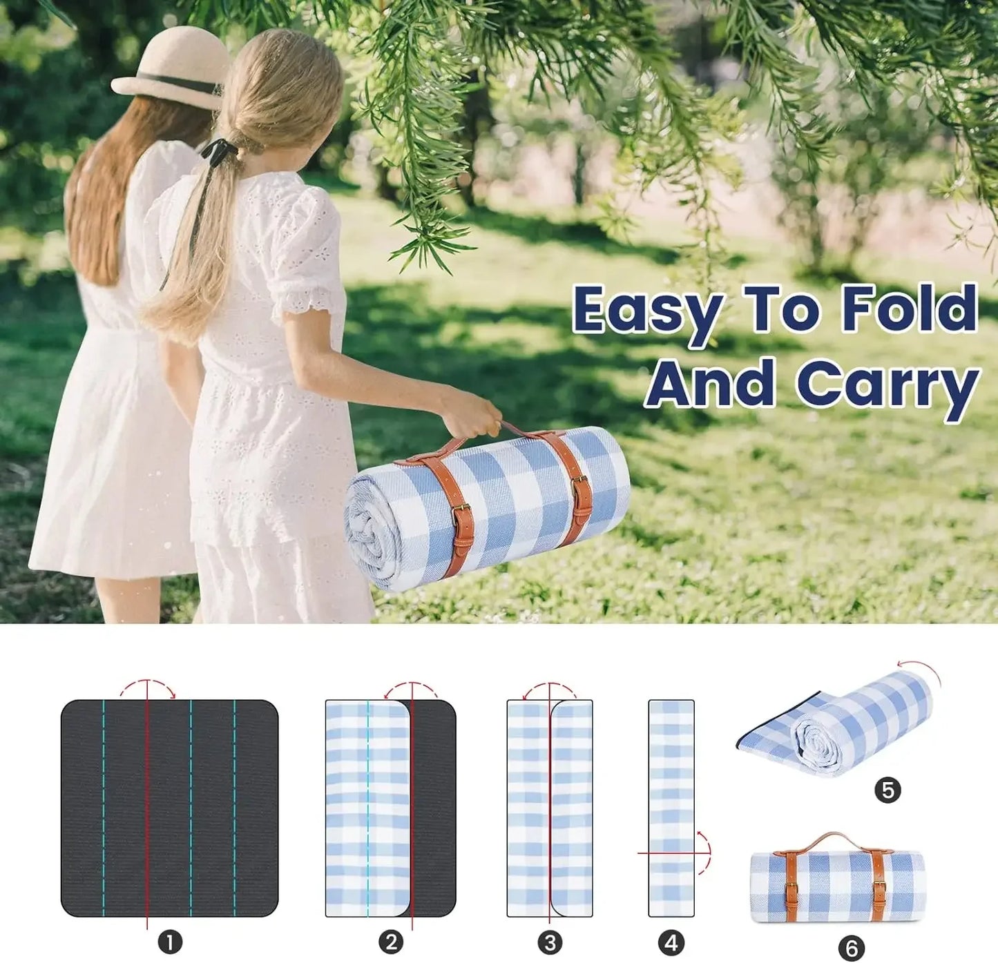 Extra Large Waterproof Foldable Picnic Blanket Outdoor Beach Mat Home Decor