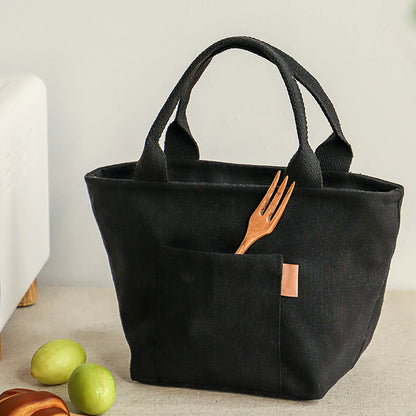 Canvas Insulated Lunch Bag with Zipper Portable Picnic Travel Storage Home Decor