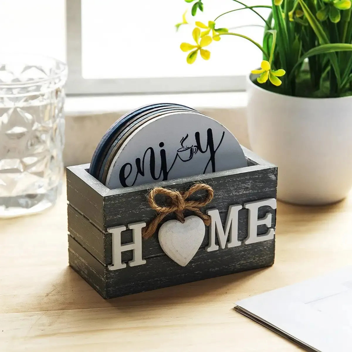 Natural Wooden Coaster Set Anti-Scald Table Decor Home Accessories