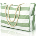 Waterproof Sand Proof Beach Bag Foldable Large Tote Striped Shoulder