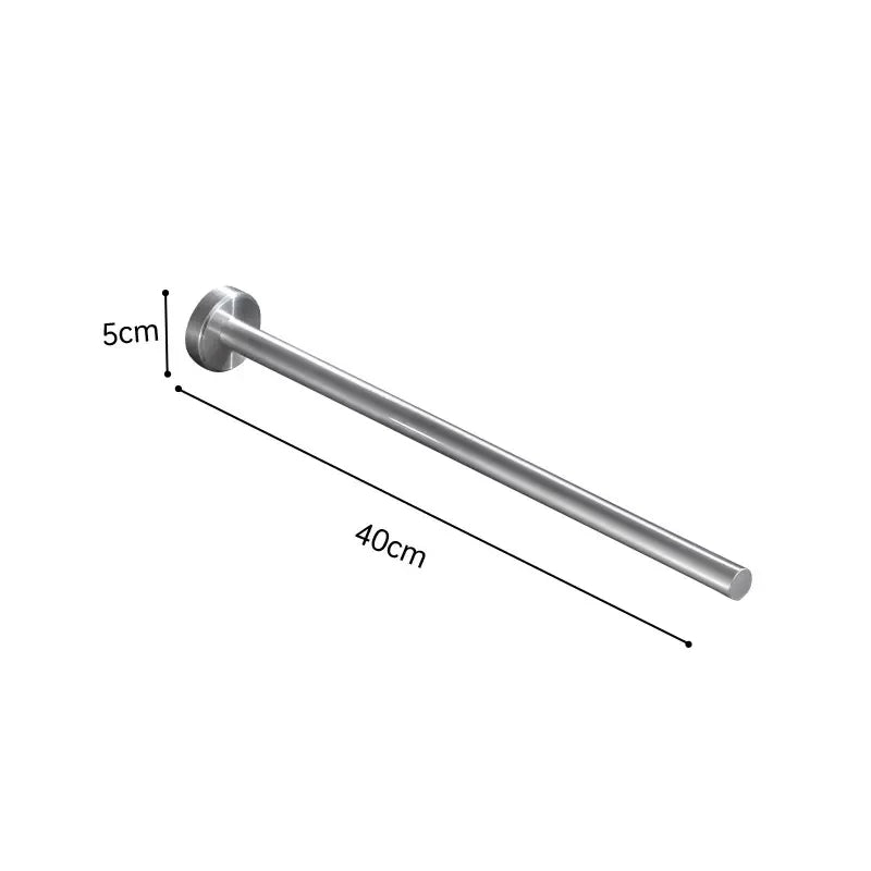 Stainless Steel Wall Mounted Towel Bar Single Double Black Silver Bathroom Decor