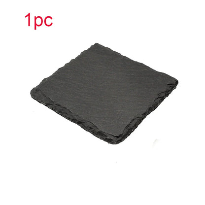Natural Slate Stone Coaster Japanese Style Round Square Home Decor