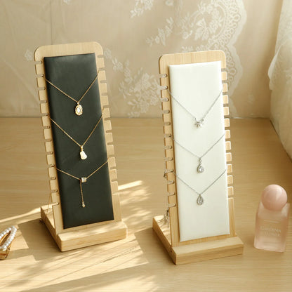 Wooden Necklace Display Stand Large Capacity Jewellery Organiser Home Decor