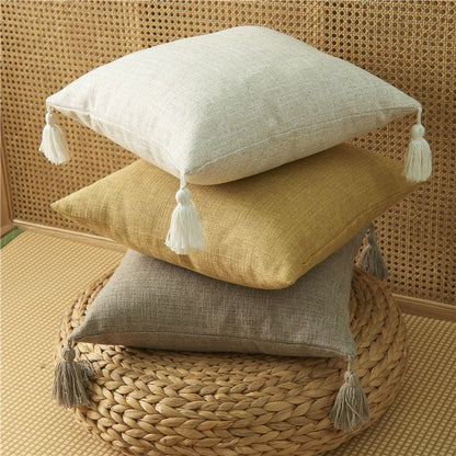 Linen Sofa Throw Pillow Cover Soft Neutral Cushion Cover Living Room