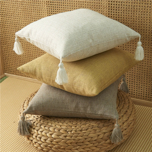 Linen Sofa Throw Pillow Cover Soft Neutral Cushion Cover Living Room