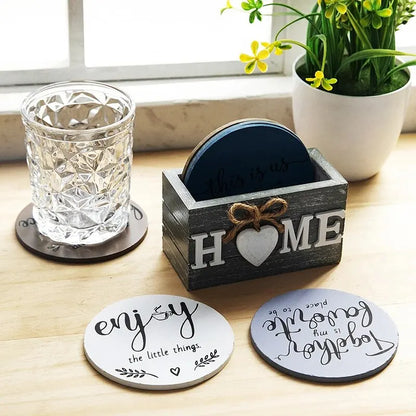 Natural Wooden Coaster Set Anti-Scald Table Decor Home Accessories