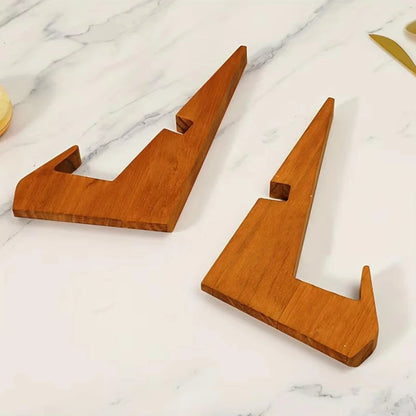 Rustic Wooden Cookbook Stand Adjustable Recipe Book Holder Kitchen Decor