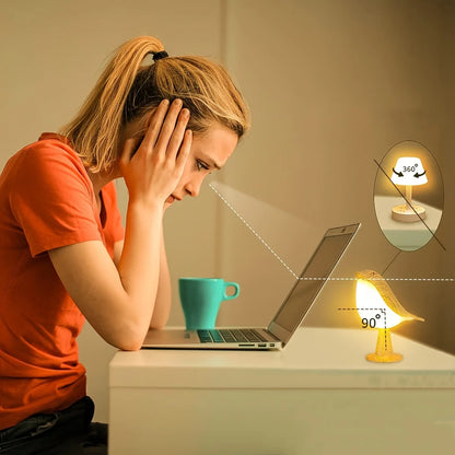 LED Touch-Control Bird Table Lamp Rechargeable USB Cordless Dimmable Home Decor