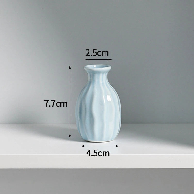 Mini Candy Colour Ceramic Bud Vase Small Flower Vase Shelf Decor