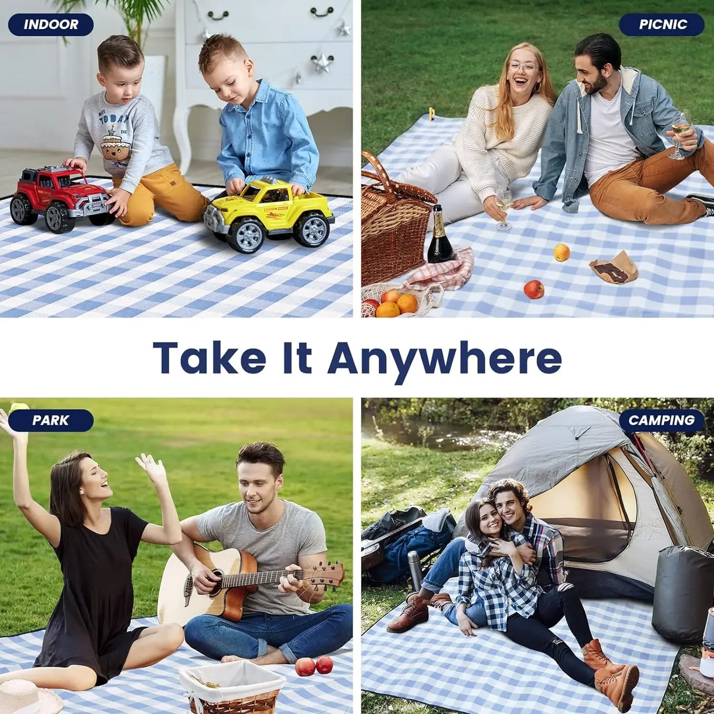 Extra Large Waterproof Foldable Picnic Blanket Outdoor Beach Mat Home Decor