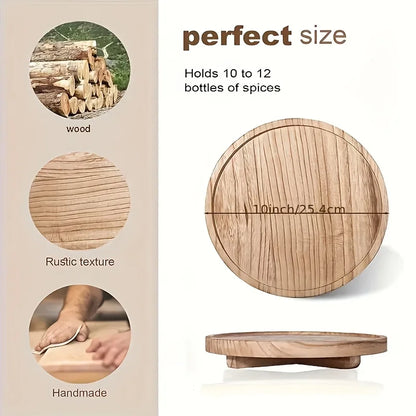 Natural Wooden Vanity Tray Round Edges Countertop Display Home Decor