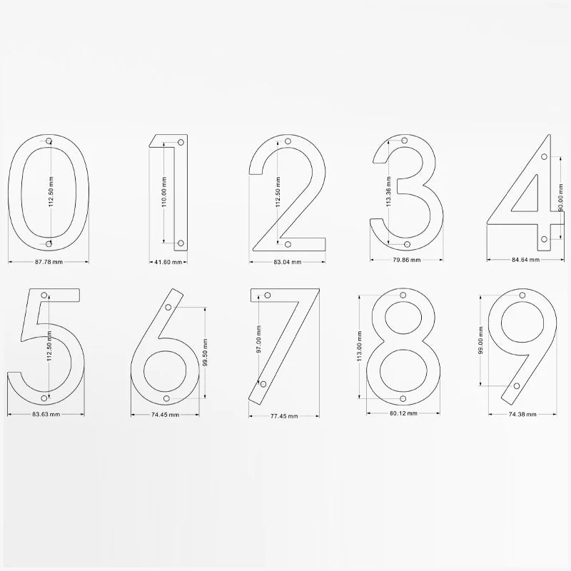 Modern Floating House Number Sign Black Acrylic 12.5 cm (5 inch) Outdoor Door Decor