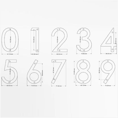 Modern Floating House Number Sign Black Acrylic 12.5 cm (5 inch) Outdoor Door Decor