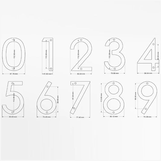 Modern Floating House Number Sign Black Acrylic 12.5 cm (5 inch) Outdoor Door Decor