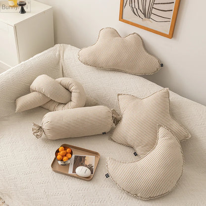 Plush Shape Pillow Cloud Star Moon Knot Sugar Kids Room Decor