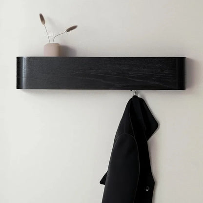 Walnut Wood Wall Hanger Entrance Coat Hook Stand Home Decor