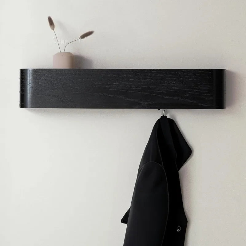 Walnut Wood Wall Coat Hook Entryway Decor Hallway Storage