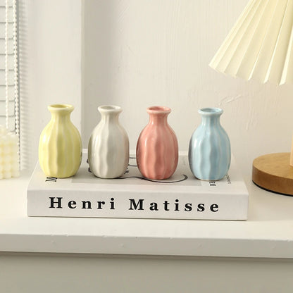 Mini Candy Colour Ceramic Bud Vase Small Flower Vase Shelf Decor