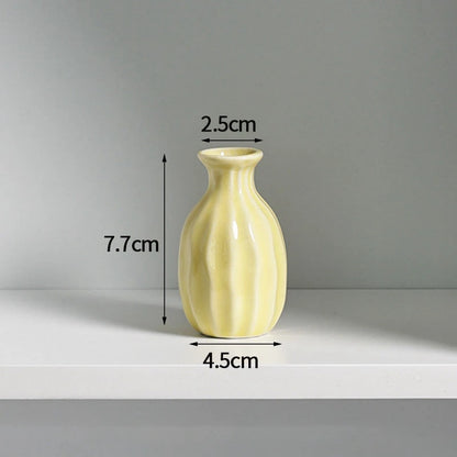 Mini Candy Colour Ceramic Bud Vase Small Flower Vase Shelf Decor