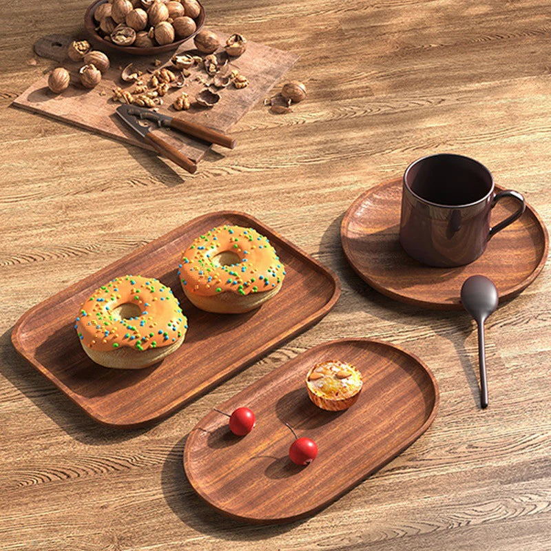 Solid Walnut Wood Serving Tray Coffee Table Decor Kitchen Home Decor