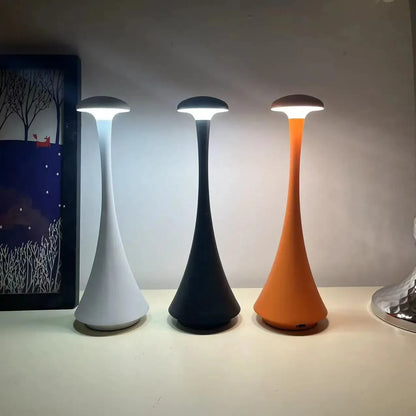 Mushroom Touch Table Lamp Rechargeable USB-C Wireless Cordless Home Decor