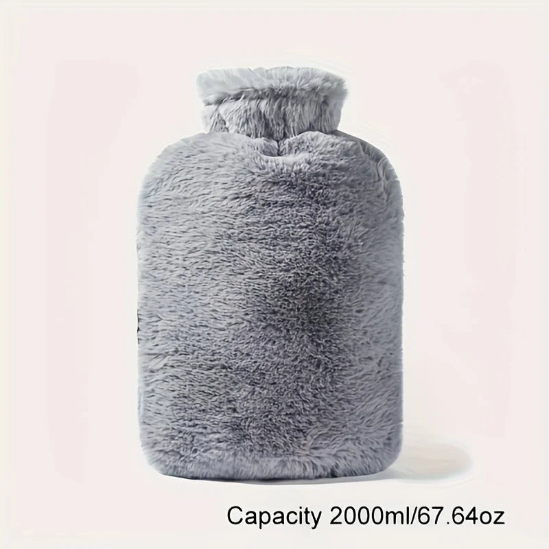 Plush Cover Hot Water Bottle 1L and 2L Leak-Proof Warm Winter Comfort Home Decor