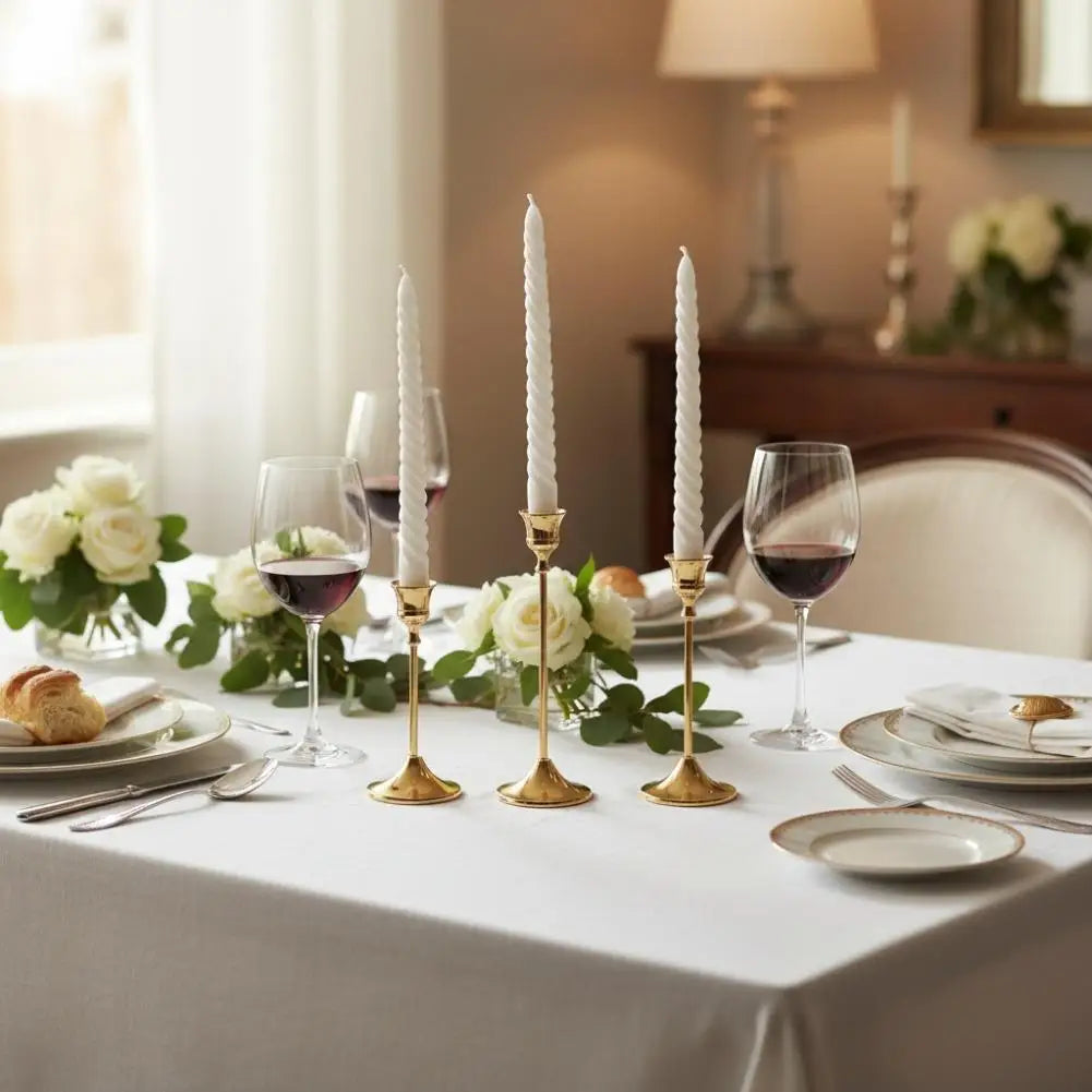 Vintage Metal Taper Candle Holder Set of 3 Elegant Home Decor