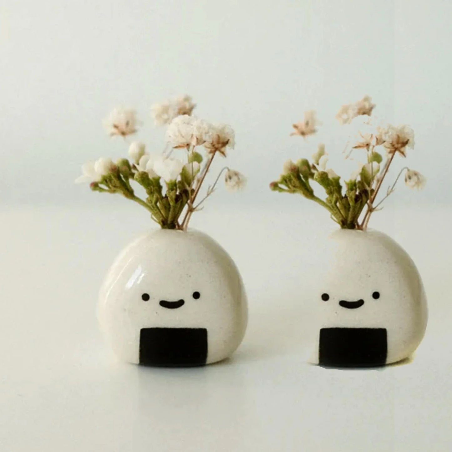 Mini Ceramic Round Bud Vase Unique Shelf Decor Home Accessories