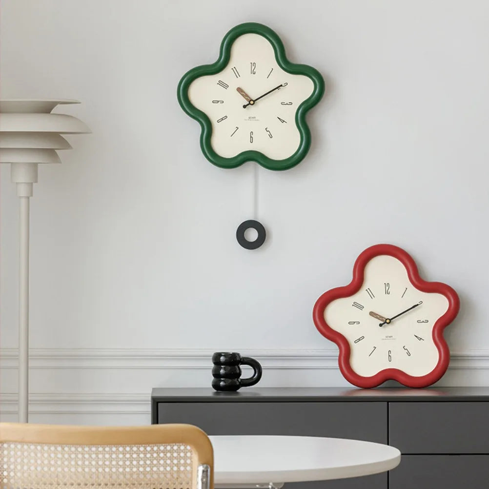 Minimalist Swinging Wall Clock 3D Digital Design Modern Living Room Home Decor