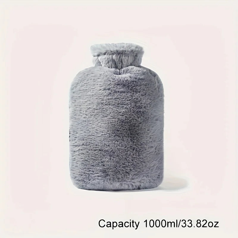 Plush Cover Hot Water Bottle 1L and 2L Leak-Proof Warm Winter Comfort Home Decor