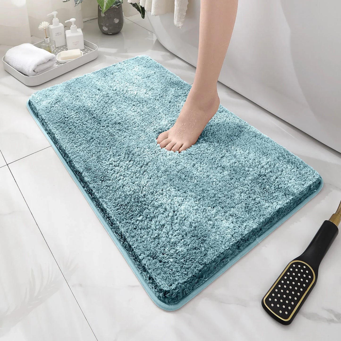 Plush Anti-Slip Bathroom Floor Mat Soft Absorbent Bath Mat Home Decor