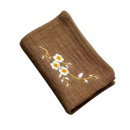 Embroidered Cotton Linen Kitchen Tea Towel Soft Absorbent Home Decor