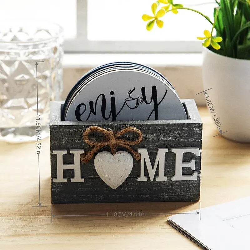 Natural Wooden Coaster Set Anti-Scald Table Decor Home Accessories