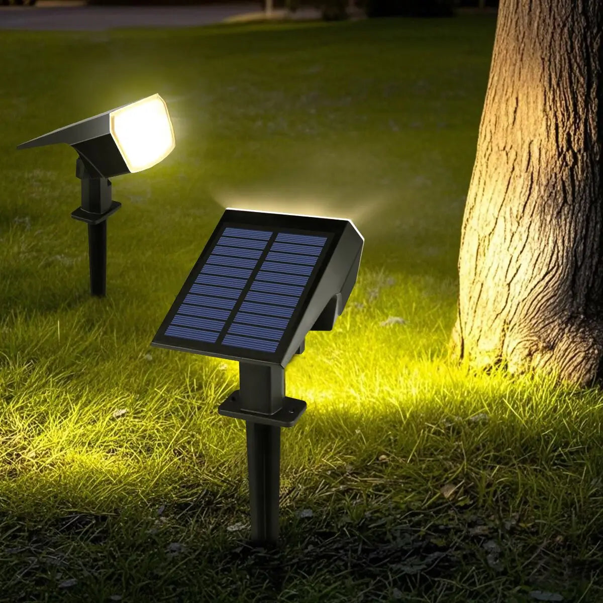 LED Solar Spotlight Outdoor Waterproof Garden Lawn Pathway Flood Light