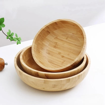 Natural Bamboo Salad Bowl Fruit Bowl Eco Friendly Kitchen Decor