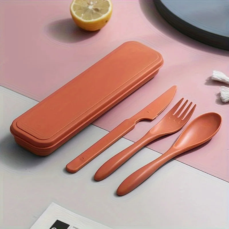 Portable 3-in-1 Cutlery Set Carry Case Travel Picnic Outdoor Entertaining