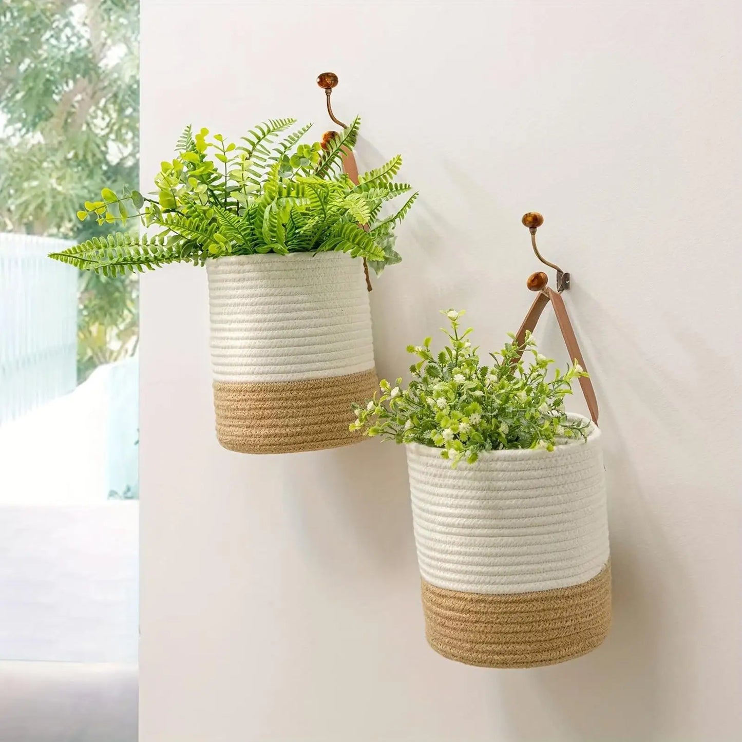 Handwoven Rope Storage Basket Natural Cotton Organiser Home Decor