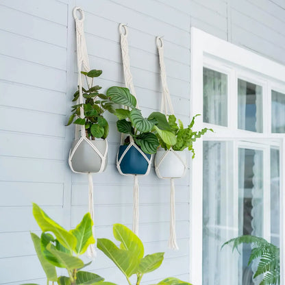 Boho Macrame Plant Hanger Set of 3 Indoor Outdoor Wall Hanging Planter Home Decor