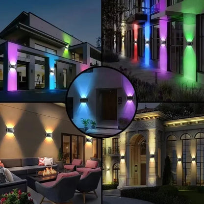 Solar LED Up Down Wall Light Outdoor Waterproof Garden Balcony Fence Decor Light