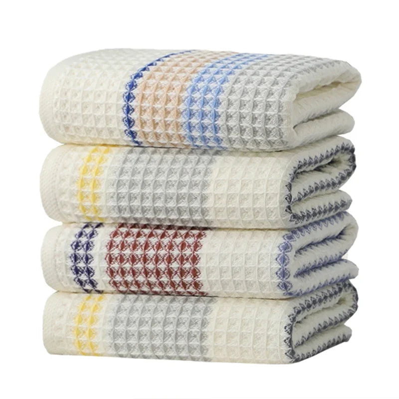 Cotton Waffle Towel Quick Dry Absorbent Bath Hand Face Cloth Bathroom Decor
