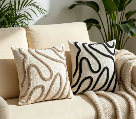 Boho Chenille Geometric Cushion Cover Soft Textured Sofa Pillow Cover Home Decor