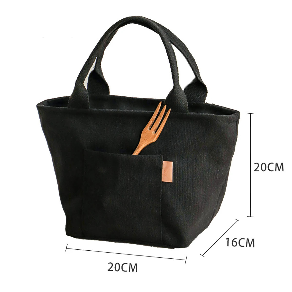 Canvas Insulated Lunch Bag with Zipper Portable Picnic Travel Storage Home Decor