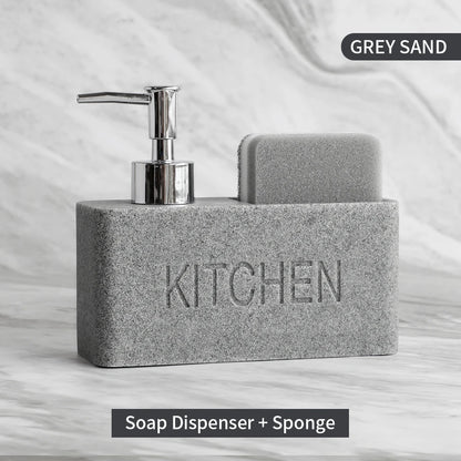 Sandstone Texture Soap Dispenser Set Bathroom Kitchen Decor