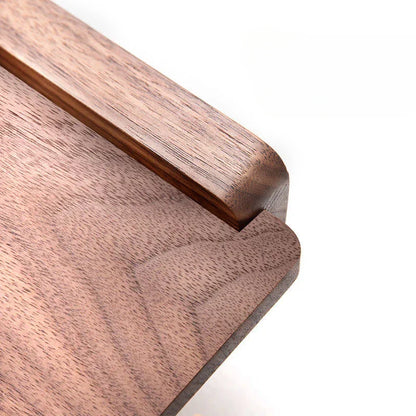 Walnut Wood Toilet Roll Holder Wall Mounted Bathroom Decor